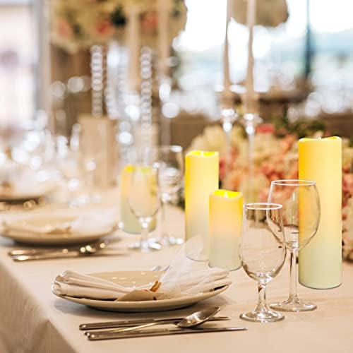 YIWER Plastic Waterproof Flameless Candles Set of 18: Battery Operated Candles Ivory Flickering Pillar Candles Include 4"/5"/6"/7"/8"/9" with 10-Key Remote 2/4/6/8H Timer Function - Image 4