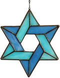 Jewish Star Stained Glass Window Hanging,Star of David Suncatcher by HAOSUM