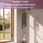 2in1 Design Luxury Beautiful Wind Chimes & Suncatcher, Deep Tone Wind Chime with Sun Catcher Prism for Window Patio Decor Crystal Wind Chimes for Outside Garden Gifts Women Gifts Unisex 32" - Image 3