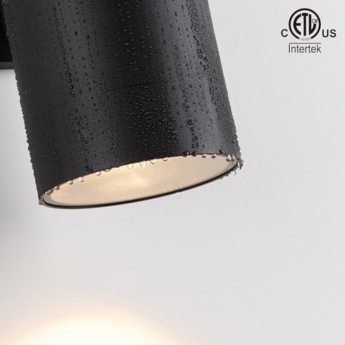 mirrea 14" Modern Outdoor Porch Light in 2 Lights, Matte Black, 4 Pack - Image 3