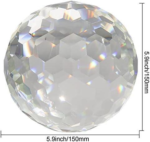 Clear Glass Crystal Ball Prism Suncatcher Rainbow Maker, Crystals Prisms for Window, Feng Shui, Home Office Garden Decoration (150mm/5.9inch) - Image 4