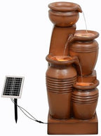 Teamson Home 28.7" 4-Tier Cascading Bowl Water Fountain, Brown - Image 3