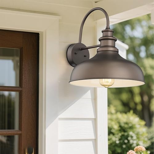 Bestshared Farmhouse Outdoor Barn Light, E26 Socket Outdoor Wall Lights, Weather Resistant Industrial Exterior Lighting Fixture, Vintage Outdoor Lightings for Porch,Patio,Garage(2pack) - Image 6