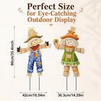 Shimeyao 2 Pcs Metal Fall Outdoor Decorations Autumn Scarecrow Yard Stakes - Image 2