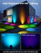 12W RGBW Color Changing Landscape Lights - Low Voltage LED Landscape Lighting, Remote Control Spotlight Outdoor Waterproof Garden Pathway Halloween Christmas Spot Lights, 4 Pack with Connector - Image 2