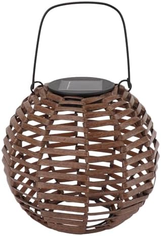 Rattan Solar Lantern, LED Hanging Lantern Outdoor Landscape Decorative Lamp for Garden, Lawn, Patio - Image 3