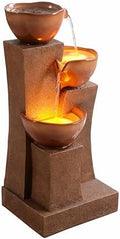 Teamson Home 28.54 in. 3-Tier Cascading Outdoor Water Fountain, Brown by TeamsonHome