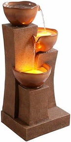 Teamson Home 28.54 in. 3-Tier Cascading Outdoor Water Fountain, Brown by TeamsonHome