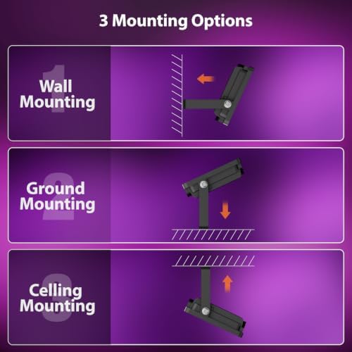 Onforu Purple Halloween Lights, 30W Dusk to Dawn Floodlight 2 Pack LED Flood Light Outdoor Decoration, Auto ON/Off Plug in Spot Light, IP65 Waterproof Uplighting Uplights for Party Garden - Image 7