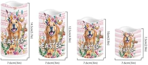 Dog and Cross Flameless Candles with Remote Flickering Led Candles with Timer Set of 4 Electric Pillar Candles Battery Operated Fake Candles for Kitchen Room Home Easter Decor - Image 2