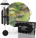 32" Outdoor Wind Chimes Deep Tone, Professionally Tuned C Major Aluminum Wind Chime with Gift Box & Envelope, Memorial Sympathy Wind Chime for Patio Garden Decor, Classic Round, Black by Unknown