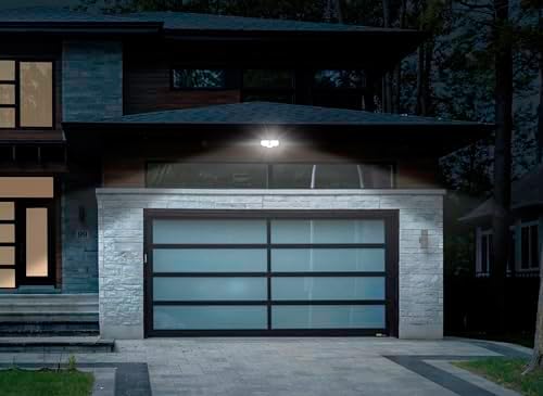 38W Flood Lights Outdoor, Integrated LED Security Light Fixture with 2 Adjustable Heads, Adjustable Brightness and Color, Dusk to Dawn Exterior LED Outdoor Light for Garage Yard Porch (White) - Image 7