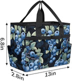 Fruits Blueberry Garden Tool Bag Tote for Men Women Multiple Pockets Wide Mouth Heavy Duty Waterproof Tool Organizer Bag for Outdoor Lawn Yard Portable Gardening Storage With Elasticbands - Image 2