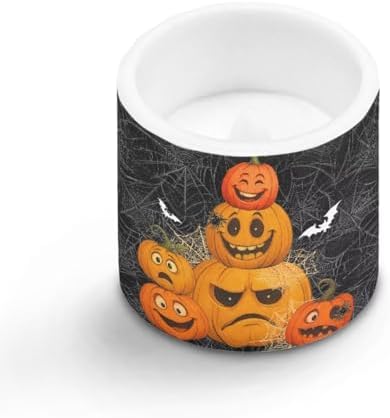 4 Pack Flameless Candles with Remote Halloween Pumpkin Bat Battery Operated Pillar Candles with Timer LED Elictric Tealights for Trick or Treat Party Banquet Home Decorations - Image 2