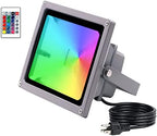 20W RGB LED Landscape Spot-Light,16 Color Changing&4 Mode Flash,Dimmable,5 Ft Cable Plug in,IP66 Waterproof Outdoor Wall Washer Security Flood Light,Garden,Halloween Decor by HANNAHONG