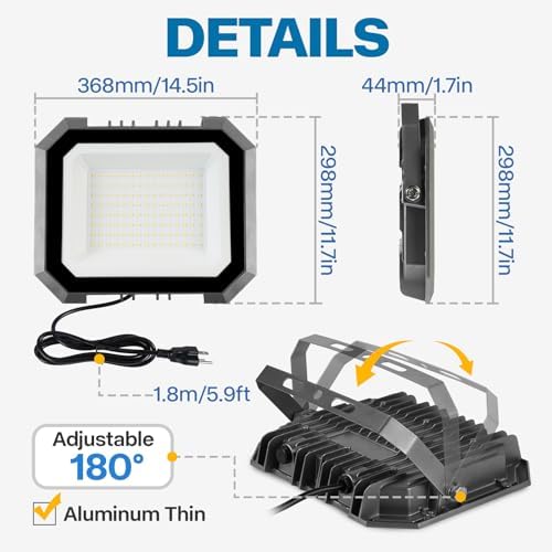Leddictive 2 Pack 200W LED Flood Lights Outdoor, 3CCT Outside Work Light - Image 2