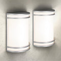 ASD LED Outdoor Wall Sconce, Nickel 120-277V 3000K 4000K 5000K ETL 2 Pack by ASDLightingCorporation