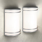 ASD LED Outdoor Wall Sconce, Nickel 120-277V 3000K 4000K 5000K ETL 2 Pack by ASDLightingCorporation