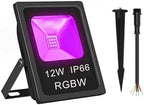 DMX Flood Lights,DMX512 led Pixel Flood Light, 12W-RGBW addressable DMX floodlight, DC12-24V Input IP65, for Outdoor Decorative/Garden/Stage Lighting/Christmas Party (1PCS-DMX-RGBWW(3000K)) by JIAANDA