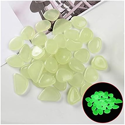 Glowing Stone 200PCS Pebbles Glowing in The Dark Aquarium Colored Light Rock, Fairy Garden Walkway Decoration Luminous Stone (Color : Primary Color) by Unknown