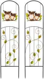 Solar Owl Garden Trellis Metal Climbing Plant Stake by Voumsil