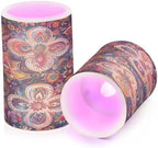 Vintage Bohemian Flowers Paisley Flameless Flickering Candles with Timer Waterproof Electronic Lights Battery Operated Led for Party (prop2) 2-Piecing Set - Image 2