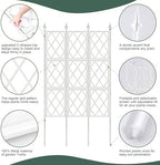 63 Inch Garden Trellis Support Fence Metal Lattice Climbing Frame White - Image 7