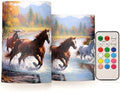 Flameless Candles with Remote Control and Timer, Running Horses Painting Flickering Candles Battery Operated LED Pillar Candles, Warm Light for Home Decor, Set of 2 (D 3" x H 4" 5") by Unknown