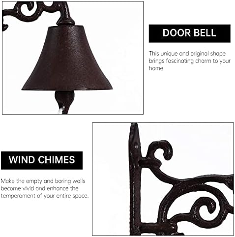 1 Set Cast Iron Wall Hanging Bell,Christma Bells Welcome Ship Bell Hand Shaking Doorbell, Wall Mounted Dinner Bell, Metal Wall Art Decoration for Indoor Outdoor Garden Home - Image 6