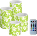 Stylish Shamrocks Flameless Candles with Remote and Timers Flickering Battery Operated Candles 4 Pack St Patricks Day Flameless LED Pillar Lights for Home Decoration by Merkmak