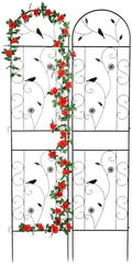 2 Pack 86.5" x 19.7" Metal Garden Trellis for Climbing Plants, Black by FHWTY