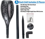 Solar Tiki Outdoor LED Torch Lights - 96 LEDs Realistic Flickering Flames Pathway Lights - Waterproof Outside Decoration For Backyard Yard Landscape - Auto On/Off for Garden, Driveway, Patio (4 Pack) - Image 6