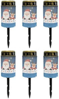 Poceacles Christmas Solar Lights Outdoor Solar Powered Cemetery Stake Lights Grave Lamp Landscape Lighting Waterproof Grave Flameless Candles, Santa Claus Reindeer Blue, Pack of 6 by Poceacles