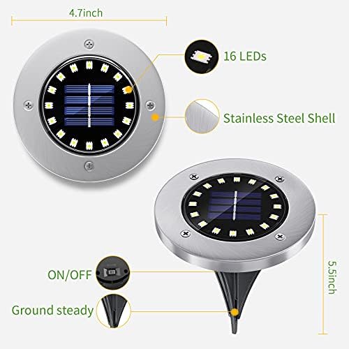 NFESOLAR Solar Ground Lights Outdoor with 16 LEDs Multi-Color for Outdoor - Image 5