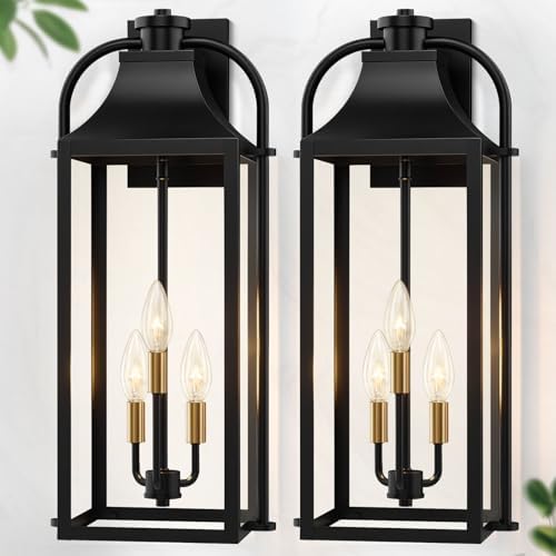 24” Wall Sconces Set of Two, Extra Large Outdoor Lights for House by Slypadan