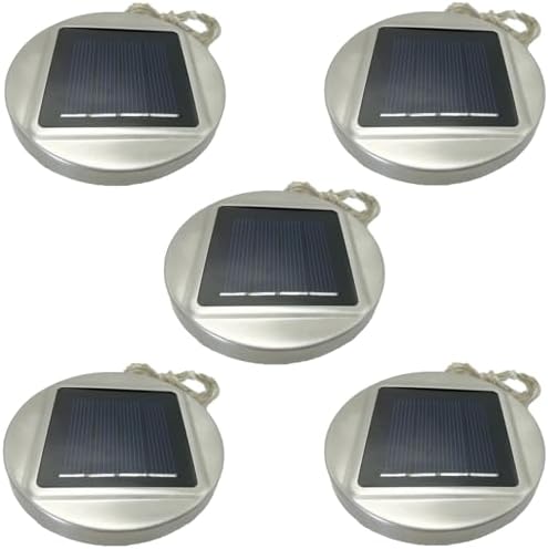 5-Piece Solar Mason Jar Lid Lights, Stainless Steel Solar-Powered 30 Led Fairy Lights, Waterproof Hanging Lights For Outdoor, Garden, Christmas by Unknown