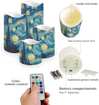 Starry Night Plastic Flameless Candles with Remote Control and Timer LED Flickering Battery Electric Pillar Candles for Table Decoration - Image 3