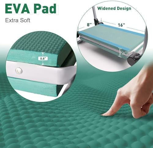 Garden Kneeler and Seat Bench Garden Workseat,Upgraded Smart Folding Gardening Bench Widen EVA Foam Kneeling Pad and Detachable Tool Pouch Portable Gardening Stools for Back Yard Outdoor Fishing - Image 3