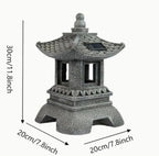 11.8 Inch Resin Zen Garden Statue Light, Solar Asian Pagoda Lantern Outdoor, LED Decorative Pathway Light for Patio Yard Lawn, Ideal for Oriental Garden Decor, Meditation Decor, Housewarming Gift - Image 4