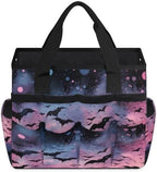 Bat Garden Tool Bag Organizer Heavy Duty Halloween Bat Gardening Tote Bag with 10 Pockets for Women Men Gardening Gifts - Image 2