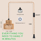 Hanging Plant Light, 30W Full Spectrum Plant Growth lamp，4000k Plant Light, Suitable for Potted Plants, Tall Green Leafy Plants, with Timer - Image 6