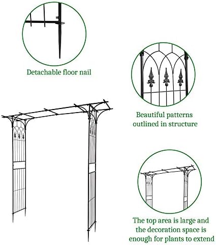 Garden Arbor, 7FT Arch Archway for Wedding Ceremony Party, Steel Garden Trellis for Plant Climbing, Christmas Decorations Pergola for Backyard, Lawn - Image 5