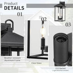 Darkaway Outdoor Wall Lights for House, 17 Inch Tall Exterior Lighting Fixtures Wall Mount Outdoor Porch Lights Outside Sconce Lights with Clear Glass for Patio Hallway Garage E12 Socket - Image 3
