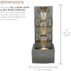 Alpine Corporation TZL406 33" 3 Tier Basin Cascading Fountain with LED Lights, Outdoor Water Feature for Garden, Patio, Backyard & Home Decor, Elegant Waterfall Design, Gray - Image 3