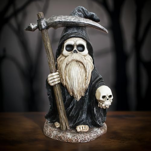 OrnamentallyYou Grim Reaper Gnome Figurine 7", Gothic Occult Statue Yard Decoration by OrnamentallyYou