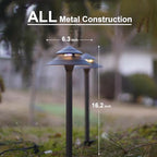 GOODSMANN Pathway Lights Kits 3W LED 8PK Outdoor Low Voltage Landscape Lighting 180 Lumen Hardwired 2 Tier Pagoda Path Light 3000K Warm White Metal 12V Electric Sidewalk Walkway Lights with Connectors - Image 6