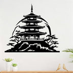Asian Zen Pagoda Metal Wall Art - Multi-Tier Bell-Shaped Standing Pagoda, Outdoor Decor for Zen Garden, Courtyard, Fence & Wall - Patio Temple Sculpture(50CM/20IN) - Image 4