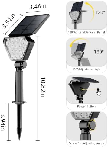 T-SUN Solar Lights Outdoor Waterproof, 6 Pack LED Solar Spot Lights, RGB - Image 7