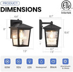 Dusk to Dawn Outdoor Wall Sconce, Black Exterior Wall Lantern Light - Image 3