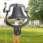 Cast Iron Dinner Bell Large Outdoor Church School Bell Dinner Bells for Outside Farmhouse Vintage Style Church Bells with Clear and Bright Sound - Image 7